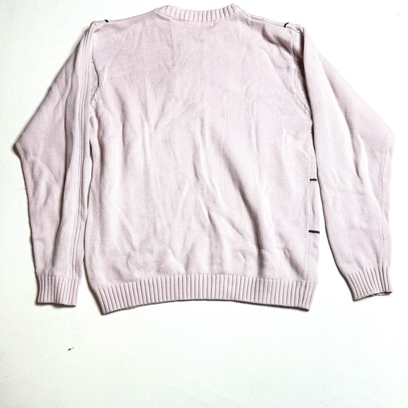 Oscar de la Renta Vintage Light Pink Grid Sweater Size Large - Picture 2 of 7